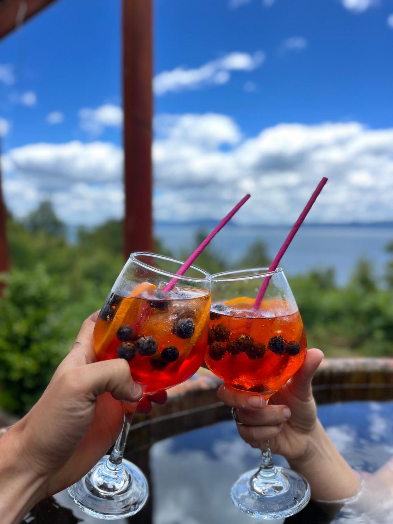 Cabanas Ayalen Con Vista Al Lago プコン エクステリア 写真